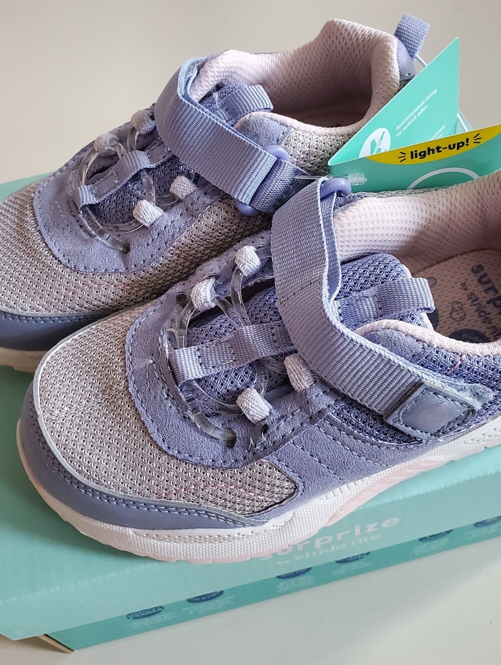 Stride Rite Lavender Blue Light-Up Kids Sneakers
